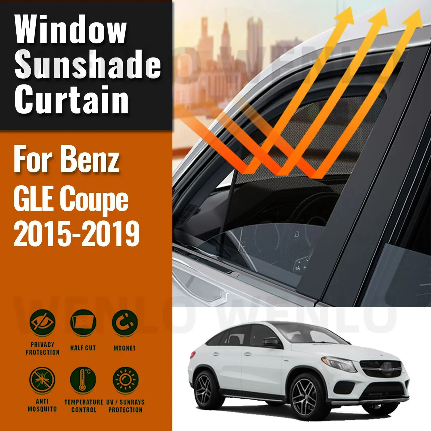 

For Mercedes Benz GLE Coupe 2015-2019 Car Sunshade Shield Front Rear Windshield Curtain Side Baby Window Sun Shade Visor