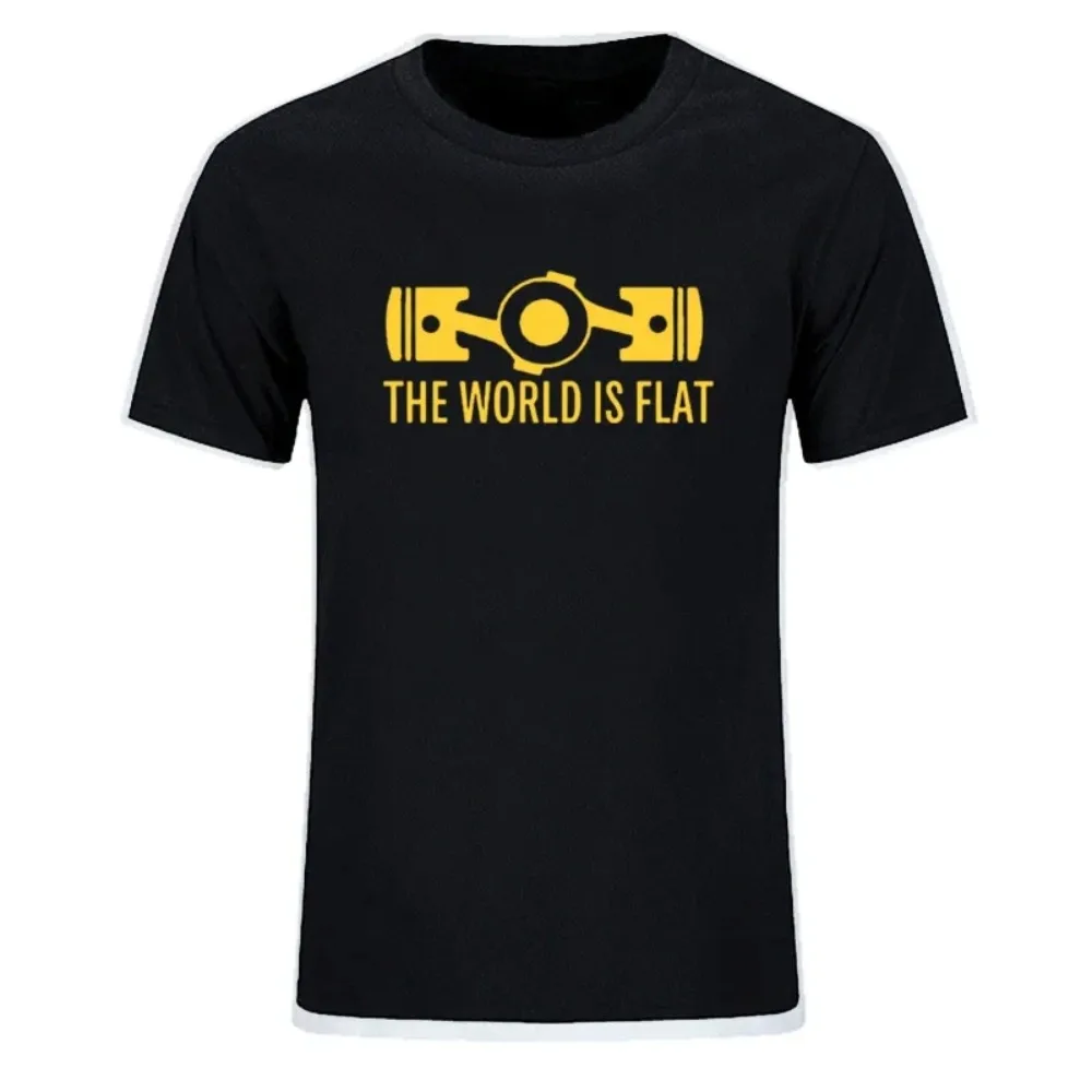 New Summer The World Is Flat Engine T Shirt Short Sleeve Custom T-shirts New Style Men O-neck Cotton T Shirts Fashion Streetwear