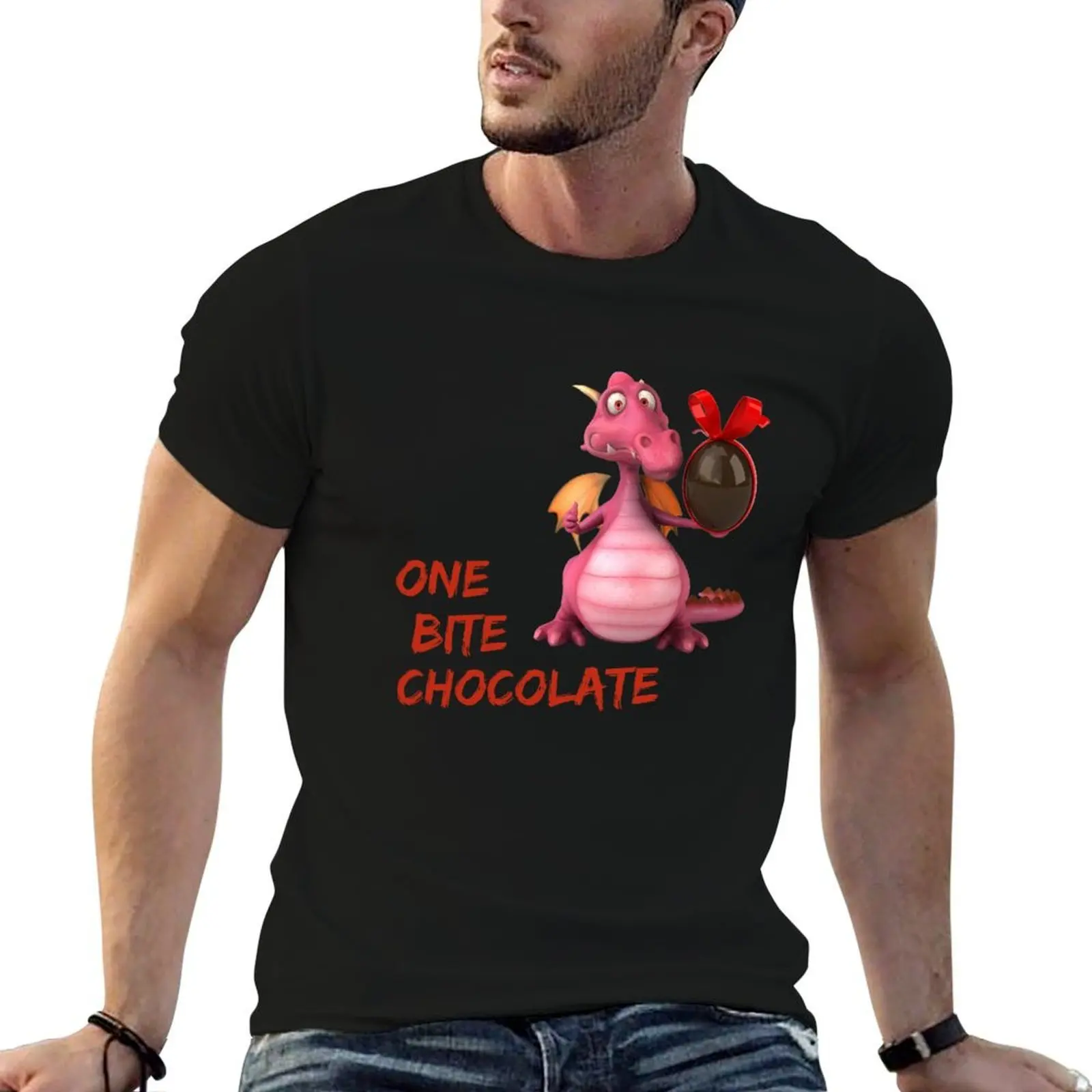 Camiseta One Bite Chocolate para hombre, Camiseta de algodón 100%, camisetas gráficas para hombre, camisetas de algodón, camiseta de alta calidad