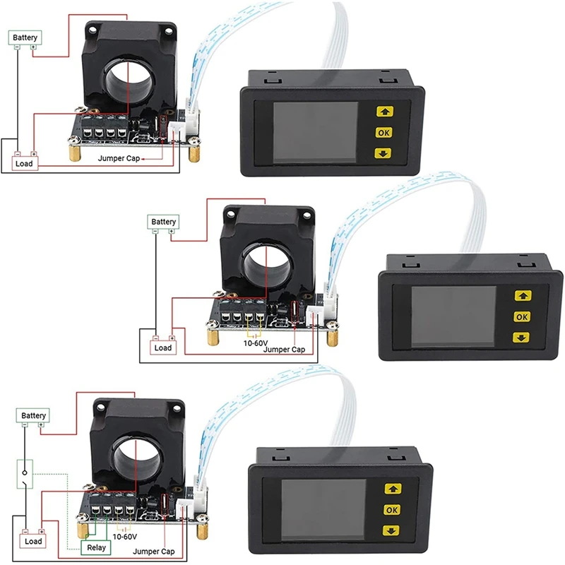 Bidirectional Volt Amp Meter, 90V 300A Voltage Current Battery Capacity Amp-Hour Watt-Hour Power Time Monitor Tester