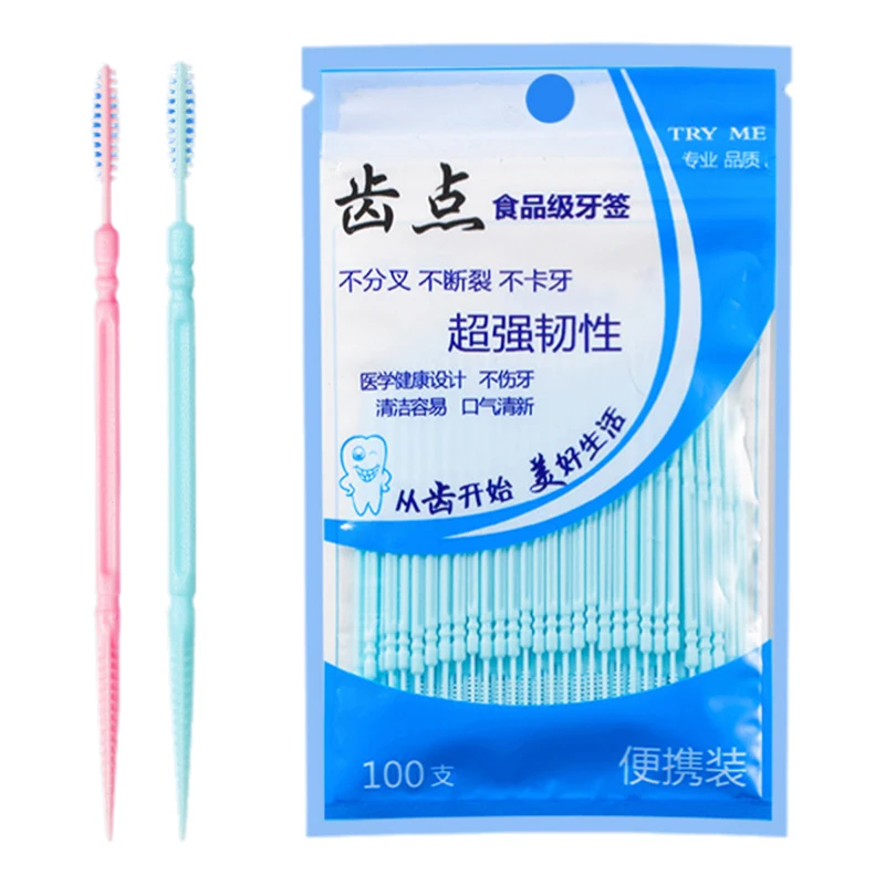 100/200Pcs Disposable Family Double-head High-end Personalized Creative Fruit Sticks Portable Ultra-fine Toothpicks