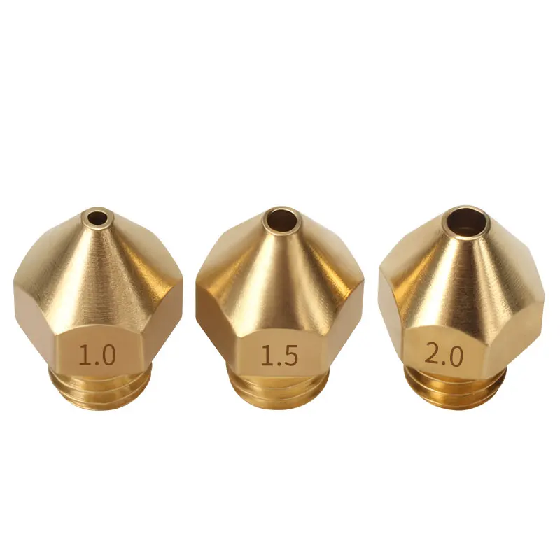 Torlipy Big Bore Diameter 2.0mm 1.5mm E3DV6 Brass Nozzle Compatible with 3mm Filament 3D Printer Accessories 5/10PCS