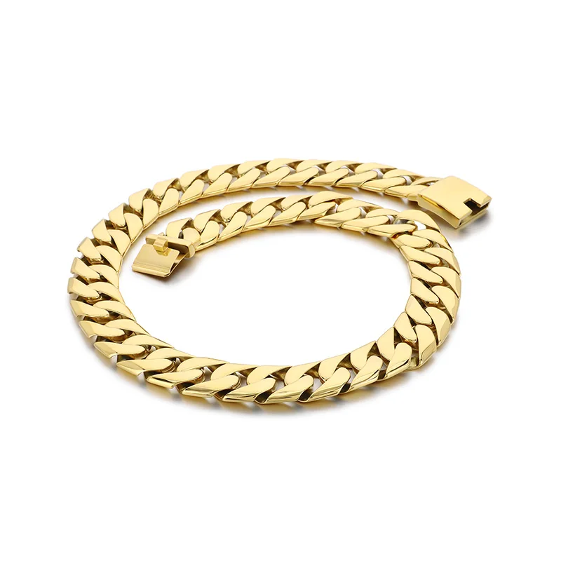 

HAOYI Fashion Men's 700x24mm Cuban Chain Choker Stainless Steel Shiny Thick Gold Necklace Jewelry for Party Gift