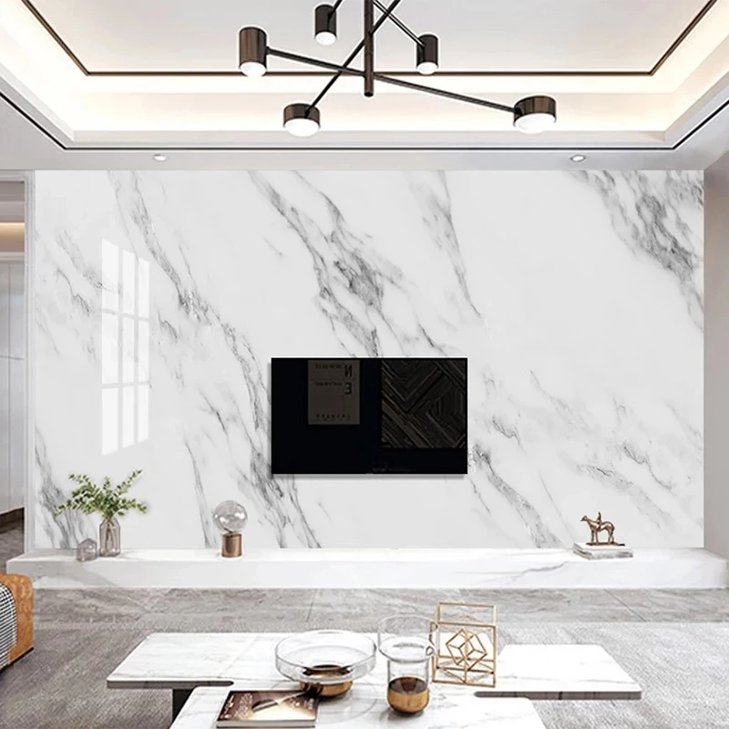 Customized Mural Modern 3D Stripe Jazz White Marble Wallpaper Living room sofa TV background wall bedroom restaurant Hotel study