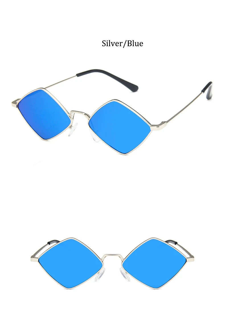 Hipster Polygon Frauen Sonnenbrille Unregelmäßige Vintage Kleine Rahmen Raute Damen Sonnenbrille Shades Retro Legierung Brillen Schwarz – Detail 14