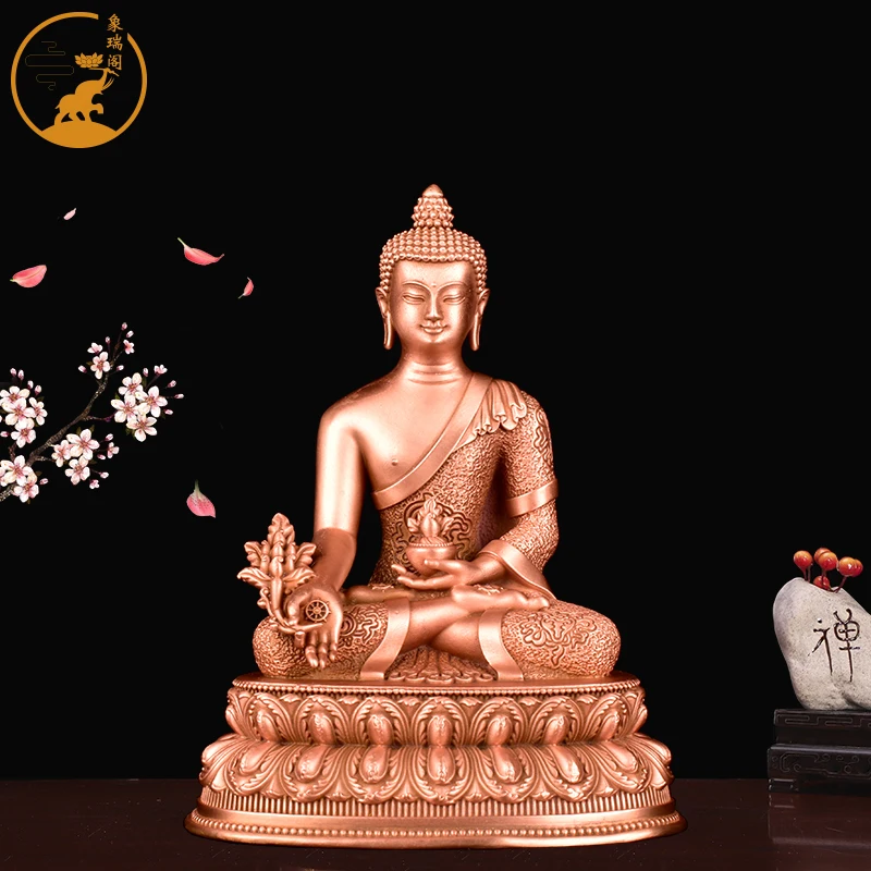 Copper Medicine Buddha Ornament Sakyamuni  Amitabha  Sanbao  Portrait to the Home  Hall  Statue