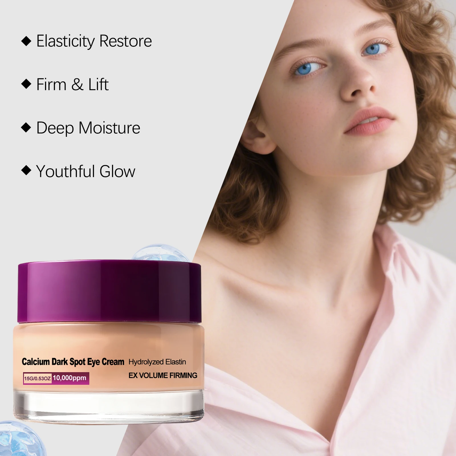 Calcium Dark Spot Eye Cream Collagen Boosting Firming Anti-Aging Fade Dark Circles Under Daily Skin Care Wrinkle Smoothing Cream