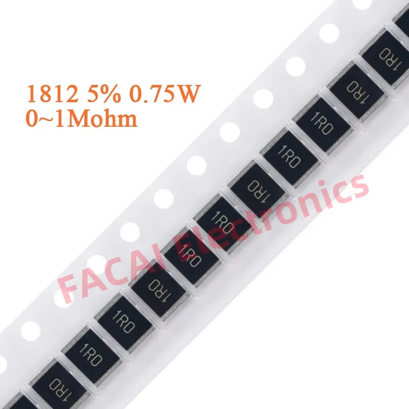 

50pcs 1812 5% SMD Resistor 0~1M 0 1 2 3.3 3.9 5.6 6.8 9.1 10 20 68 91 200 560 680 820 1K 10K 30K 68K 100K 200K 300K 680K 1M ohm