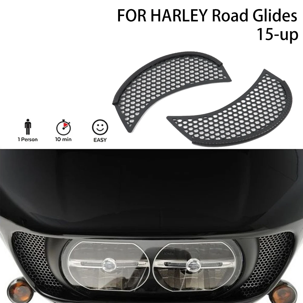 NEW Motorcycle Fairing Mesh Grill Side Vent Screen For Harley Road Glide FLTR 2015 2016 2017 2018 2019 2020 2021 2022 2023