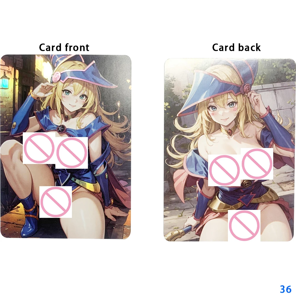 Anime Sexy Nude Collection Card Black Magician Girl Naked Big Chested Beauty Card Refractive Color Flash Otaku Gifts 63*88mm