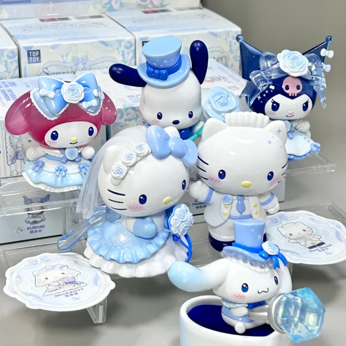 

new Sanrio Romantic Wedding Series Blind Box Cute Doll Hello Kitty Daniel Collection Desk Ornament Fashion Trend Gift Genuine