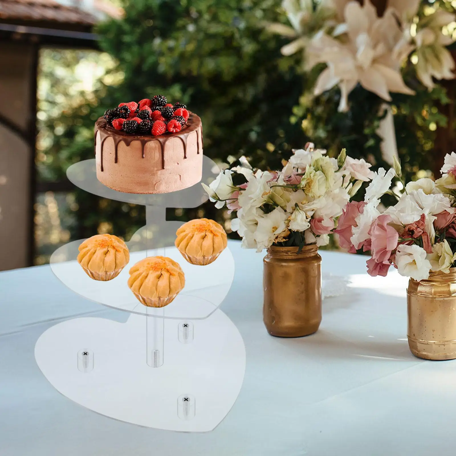 Heart Shaped Cake Stand Cupcake Display Stand Large Cupcake Rack Three Layer