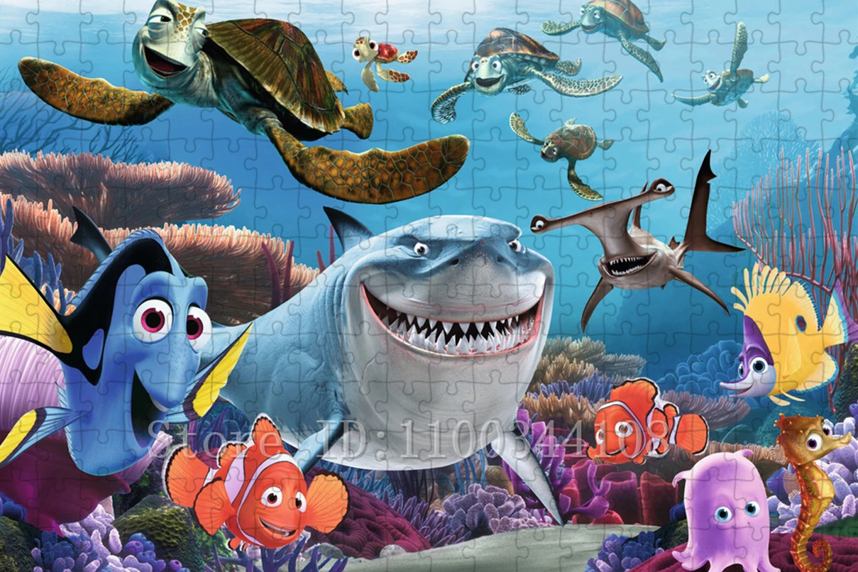 Disney Procurando Nemo Quebra-cabeças, Peixe, Animal, Desenhos animados, Brinquedos interativos pai-filho do jogo, Presente artesanal