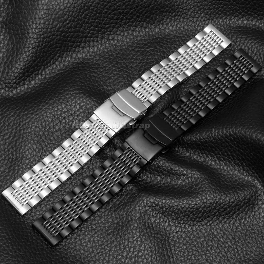 الصلبة شبكة من الاستانلس استيل سوار للطي مشبك حزام (استيك) ساعة 18 20 مللي متر 22 مللي متر 24 مللي متر المعادن العالمي حزام ل Seiko الغوص معصمه #3