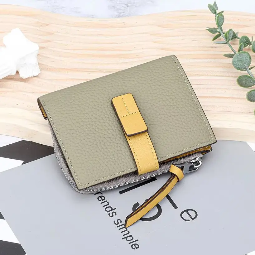 Women's Genuine Leather Small Wallet for Daily Travel Luxury Designer Mini Card Holder Coin Purse Multifunctional Storage Bag