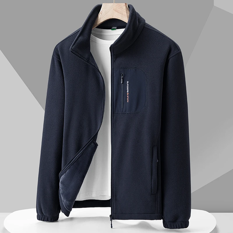 الشتاء في الهواء الطلق جاكيت من الصوف الرجال عادية القطبية الصوف الباردة واقية سميكة معطف المرأة يندبروف سستة سترة رجالي سترات دافئة #2