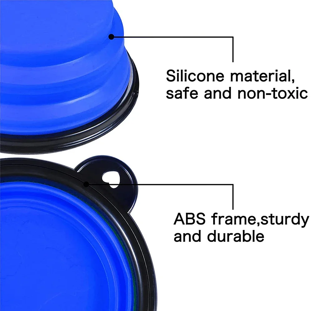 1000ML Silicone Dog Feeder Bowl With Carabiner Folding Cat Bowl Travel Dog Feeding Supplies Food Water Container Pet Accessories image 5