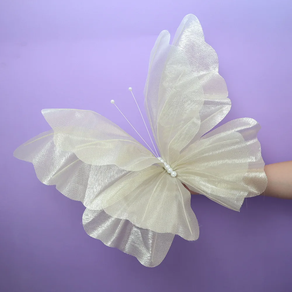 Solid Color Silk Butterfly Display Window Beautiful Simulation Of Flower Activity Layout Guiding Wedding Decoration Props