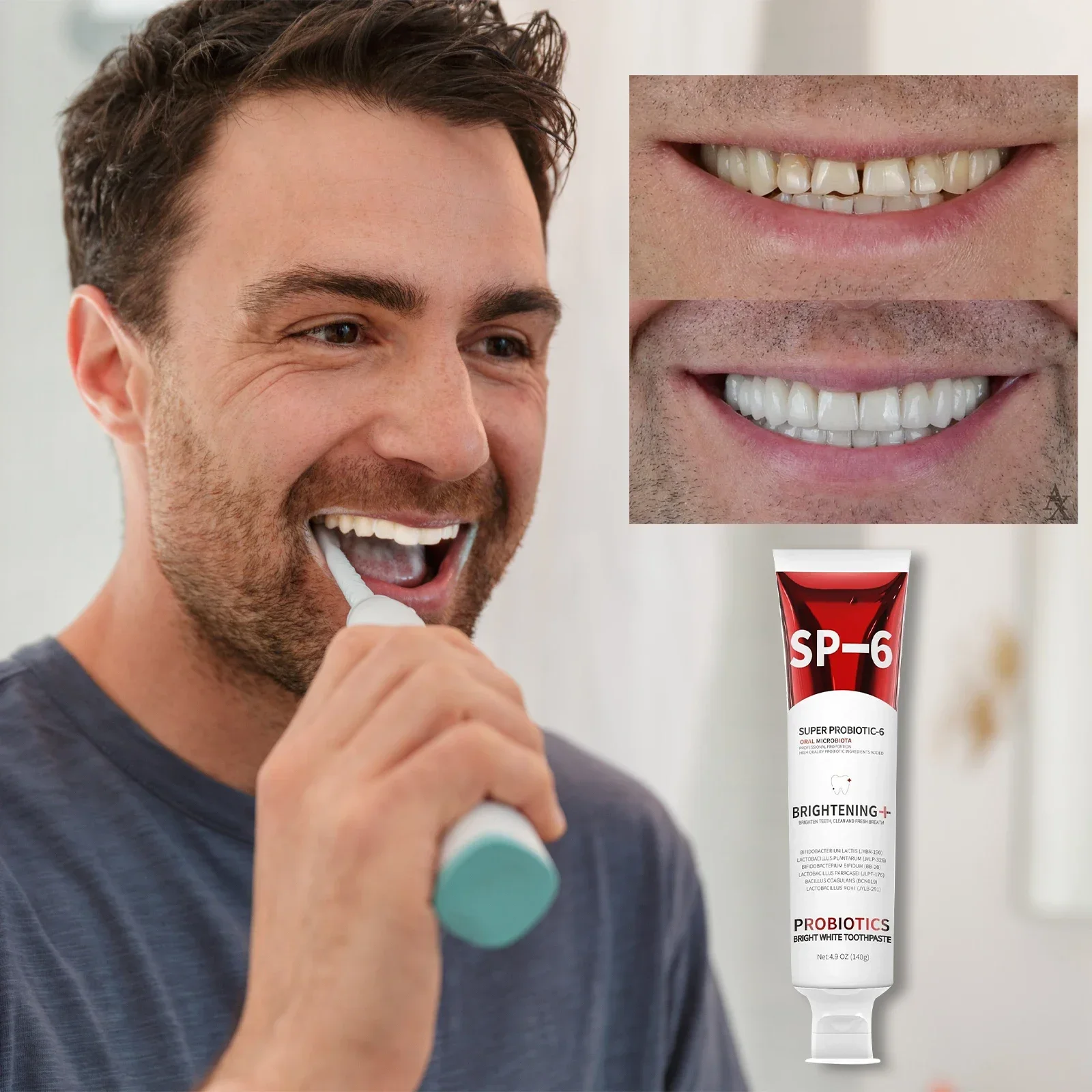1/2PCSToothpaste SP-6 Whitening Tooth Probiotic Toothpaste Remove Stain Teeth Whitener Oral Hygiene Clean Fresh Breath Denta