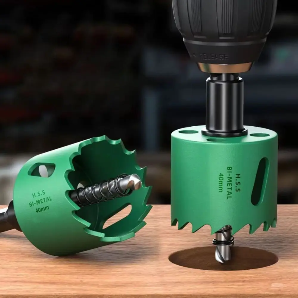 

50-65 мм сверло для кольцевой пилы, легкое удаление стружки, без скольжения, сверление по дереву, коронка, износостойкий биметаллический открывалка для отверстий из стали HSS