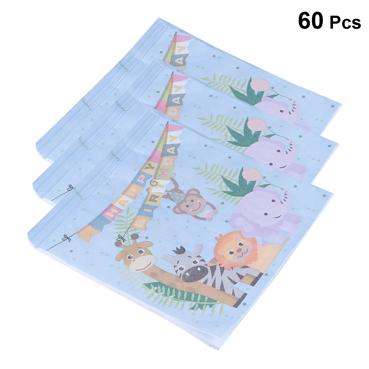 60pcs Cartoon Animals Napkins Jungle Birthday Tissue Disposable Paper Towel Party Supplies party Napkins