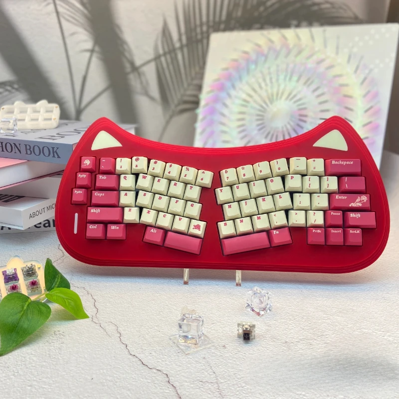 Комплект механической клавиатуры Cat Alice67, проводная одномодовая акриловая клавиатура с горячей заменой, на заказ Teclado, комплект офисных игровых клавиатур в подарок