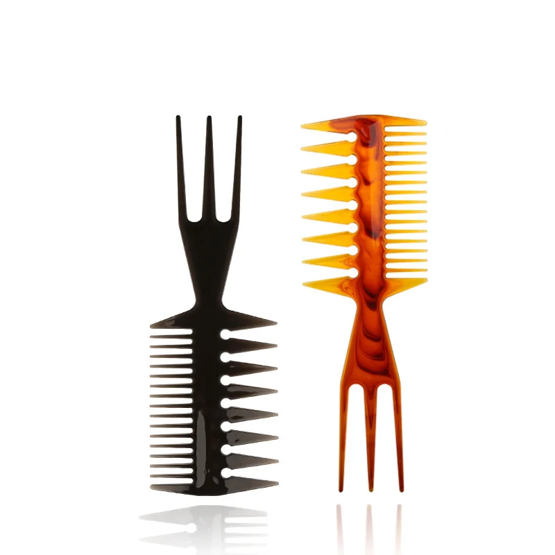 Multifunktionaler Trident-Haarkamm für Herren, aus robustem ABS-Kunststoff, geeignet für den Einsatz in Friseursalons und von Friseuren als Haaraccessoire. – Detail 2