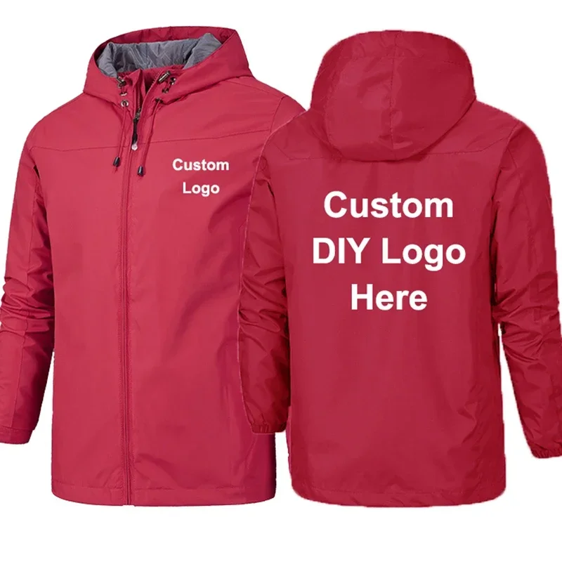 EUR Size Spring Autumn Custom Logo Design Men DIY Print Unisex Zipper Casual Jacket Multi-color Windstorm Outdoor Jackets