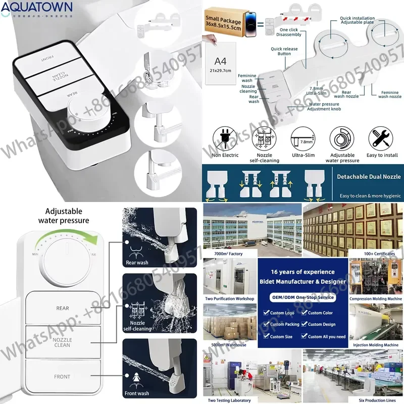 Bathroom Super Slim Toilet Bidet OEM/ODM Easy to Install Bidet Attachment Manufacturer Smart Bidet Attachment for Toilet