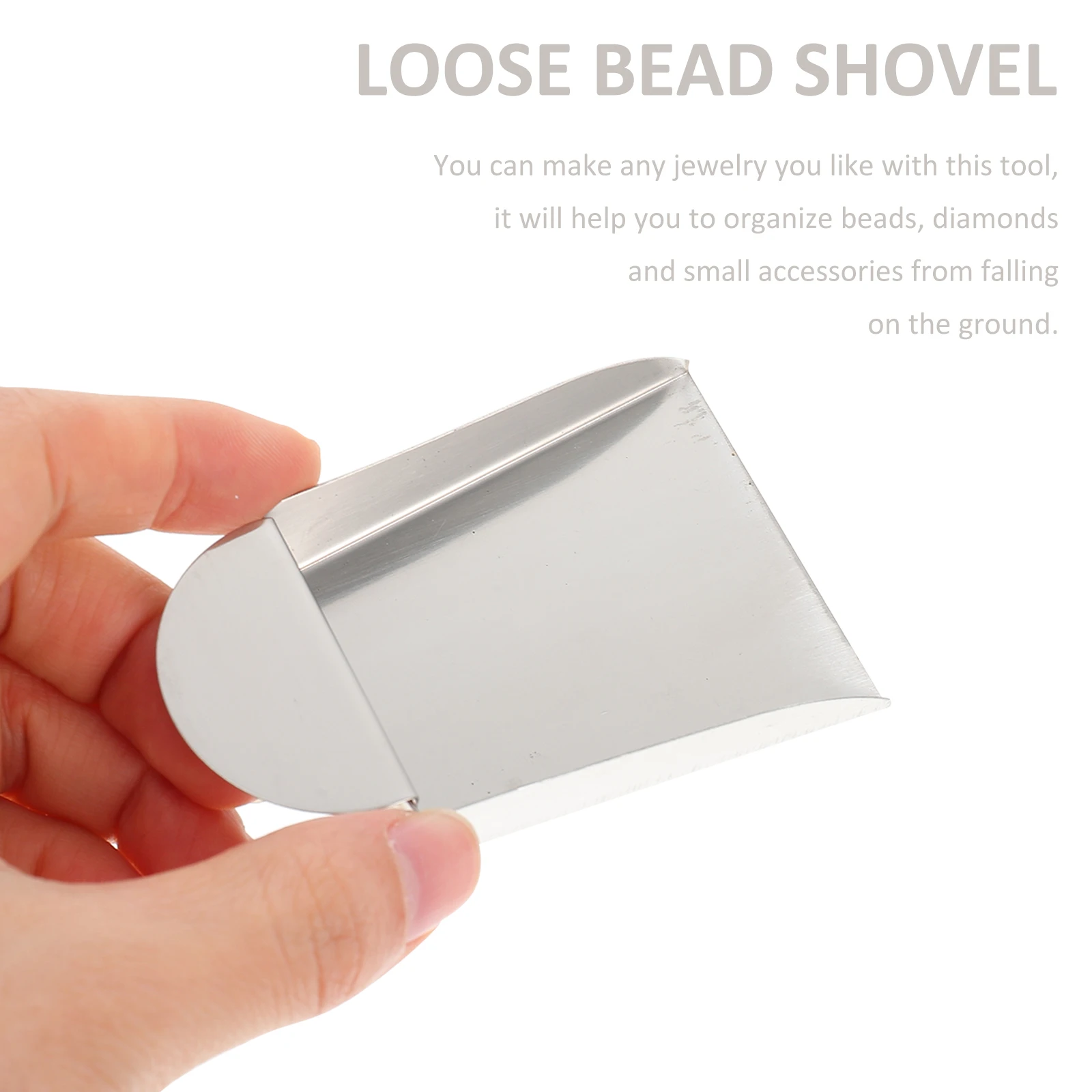 

2pcs Jewelry Shovel Small Beads Scoop Durable Stainless Steel DIY Tool Gemstone Storage Bead Craft Kit Rhinestone