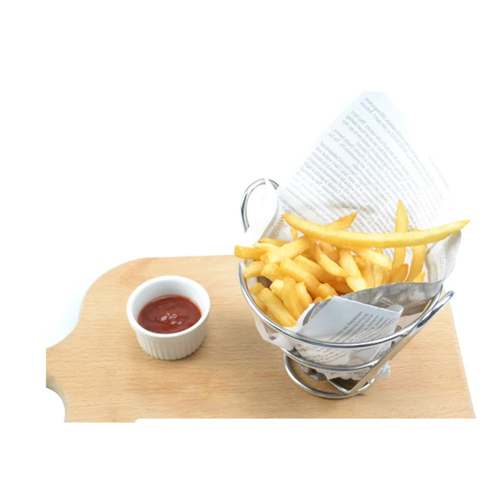 

French Fries Holder Premium Material Snack Stand Party Picnic Outdoor Events Restaurant Fry Cone Basket Rack Container Kitchen