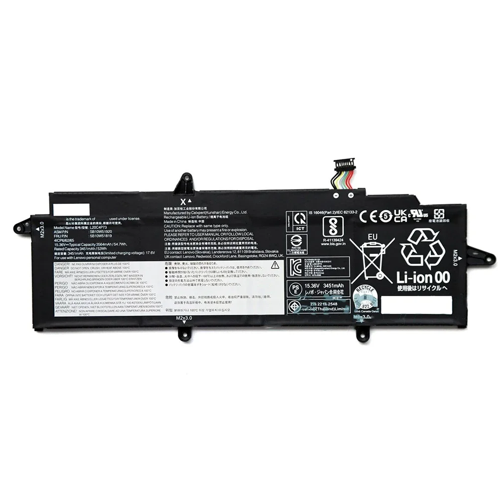 Imagem -03 - Bateria do Portátil para Lenovo Thinkpad X13 g2 20sx001ubus Amd 20xh001ge L20c4p73 15.36v 54.7w Original Novo Original