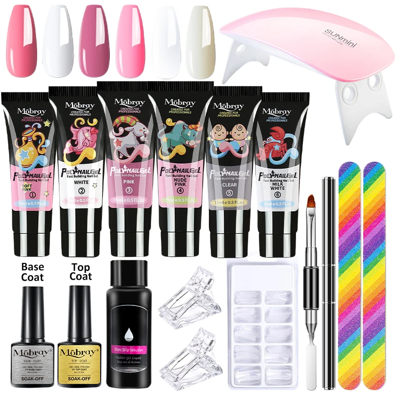 Juego de uñas de Gel con secador de lámpara LED UV, juego de barniz de Gel semipermanente, Kit de herramientas profesionales para decoración de uñas, juego de manicura