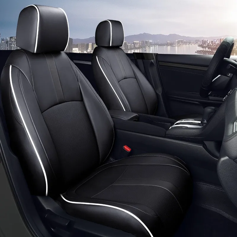 

Новые чехлы на автомобильные сиденья, 5 мест для Honda Civic 2016 2017 2018 2019 2020 2021, кожаные чехлы на сиденья с объемным звуком, автоаксессуары ﻿