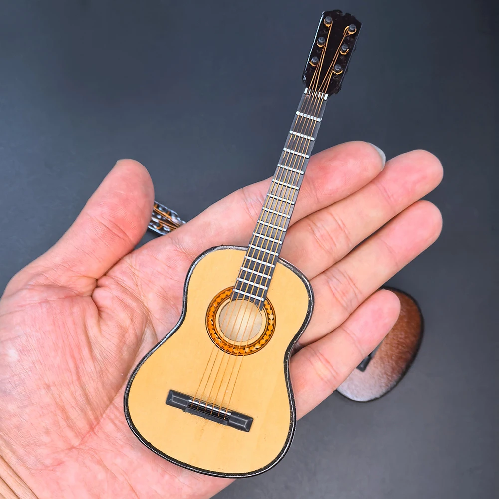Miniature Musical Instrument with Support Wooden Decorative Ornament Musical Instrument Replica for Miniature Model Decor Gift view 4