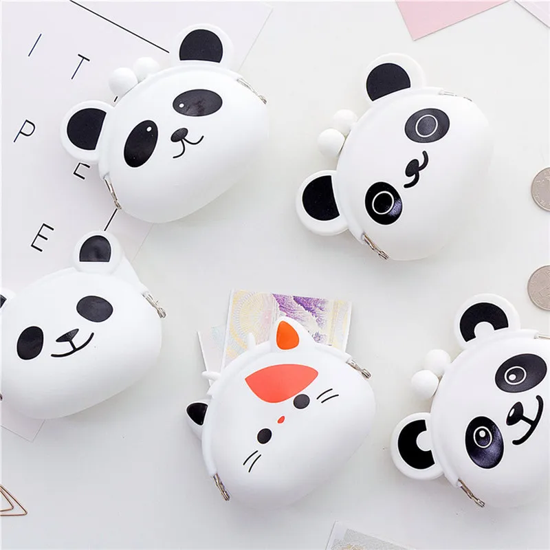 Cute Animal Mini Coin Purse With Soft Buckle For Women Cartoon Silicone Handheld Coin Purse Wholesale Change Wallet For Children