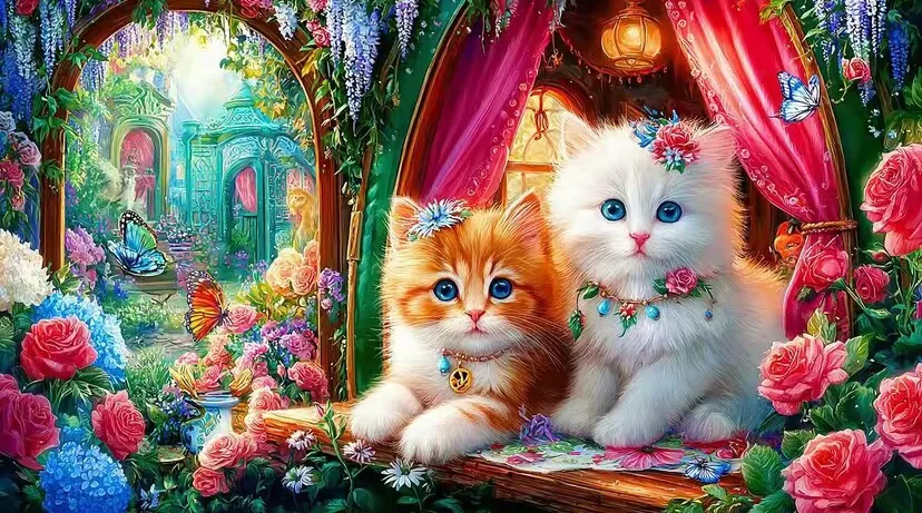 

9CT 14CT 11CT Cute Cats Printed Kits Cross Stitch Embroidery DIY Needlework Set Home Decor Crafts With Needles Threads