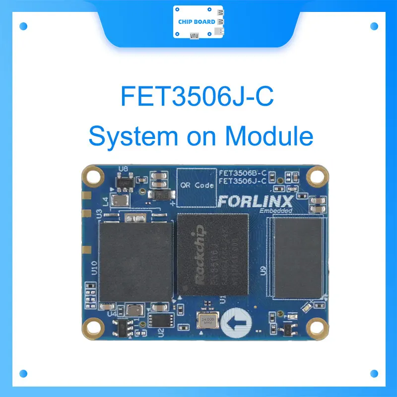 Forlinx FET3506J-C SoM، Rockchip RK3506J، 3×Cortex-A7 1.5 جيجا هرتز + Cortex-M0، 256 ميجابايت/512 ميجابايت DDR3، 256 ميجابايت Nand/8 جيجابايت eMMC، Linux 6.1