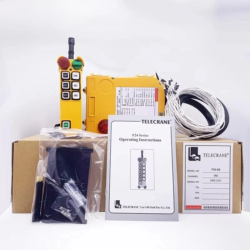 F24-6D Industrial Radio Remote Controller, 6 Buttons Double Speed Wireless Switch for Hoist and Overhead Bridge Crane Lift
