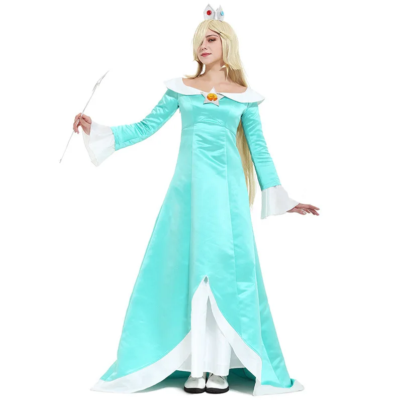 Anime Super Galaxy Princess Rosalina Princess Rosalina Cosplay Costume Set Dress Headwear Suit Halloween Prop