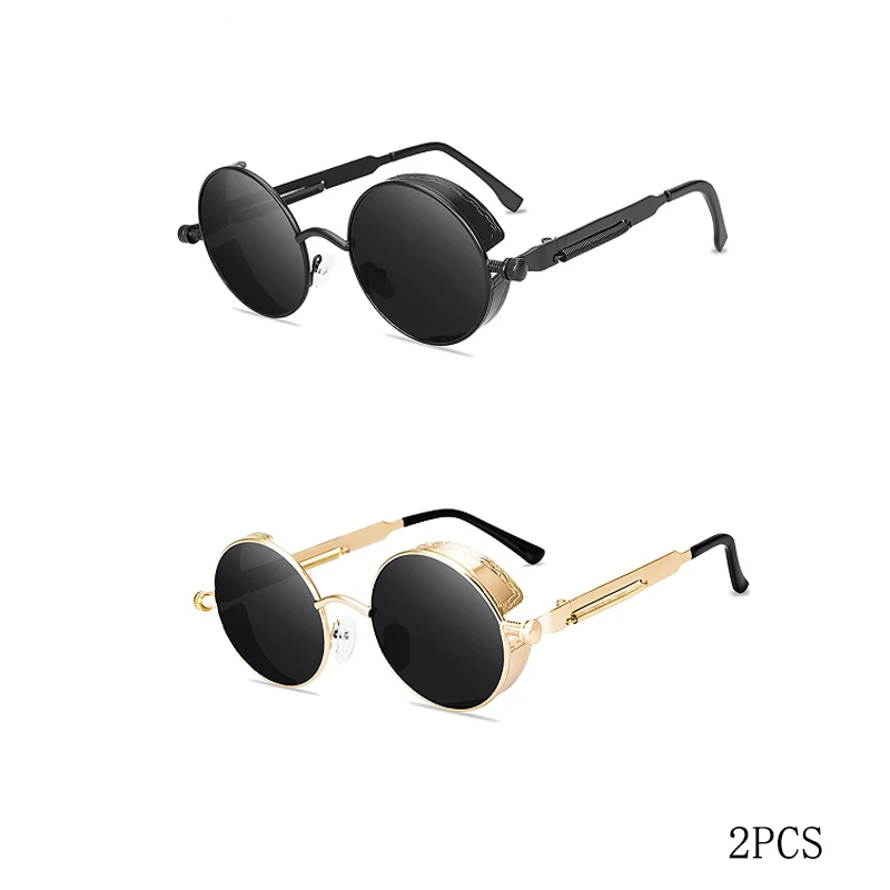 VABBON Klassische Gothic Steampunk Sonnenbrille Männer Frauen Marke Designer Vintage Runde Metall Rahmen Sonnenbrille Hohe Qualität UV400 10