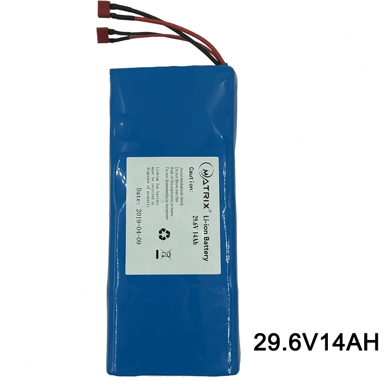 Customized 29.6V 14Ah rechargeable battery for electric skateboard