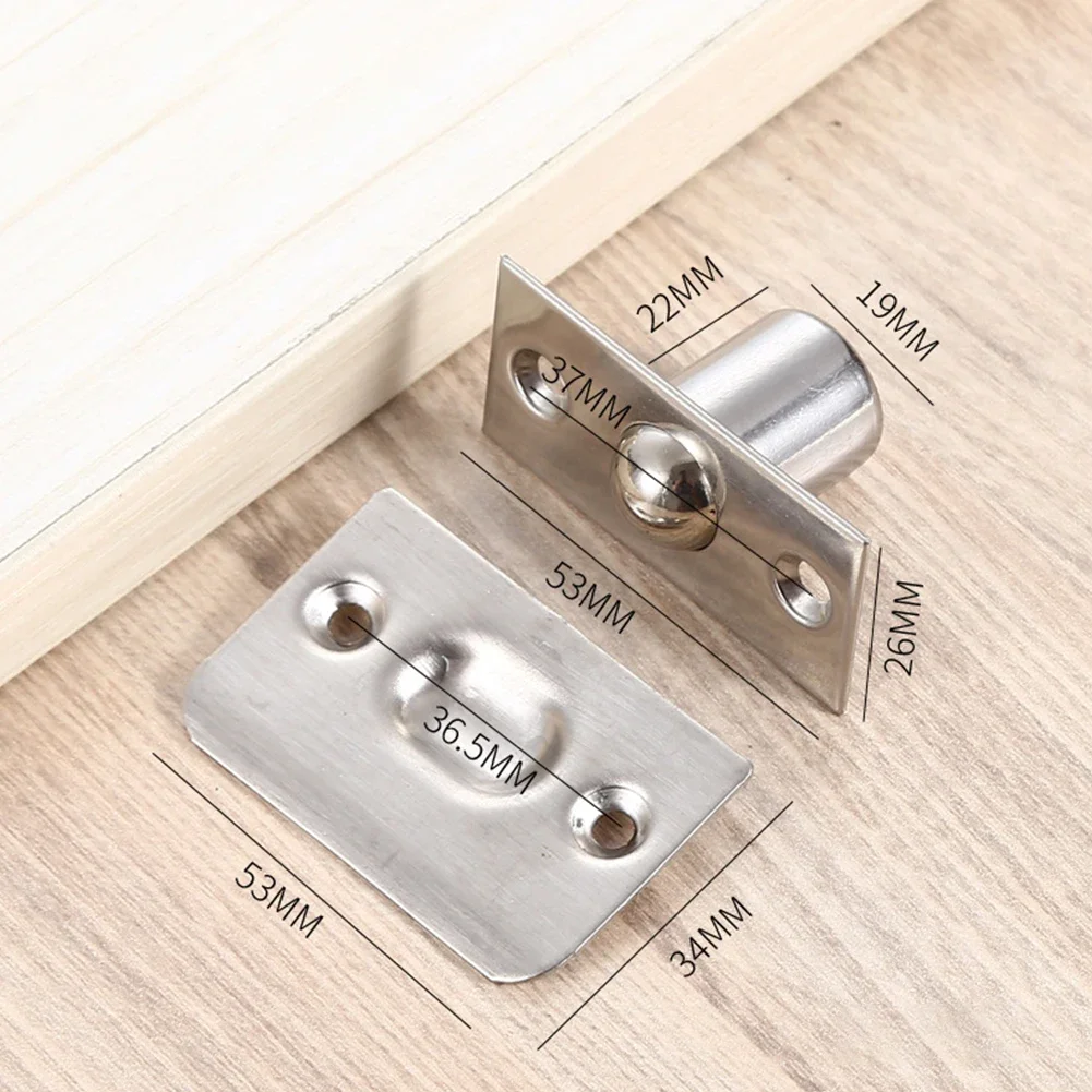 

Spring Invisible Wooden Cabinet Door Beads Lock Closet Ball Catch Latch With Screw Punching Installation Door Top Bead Universal