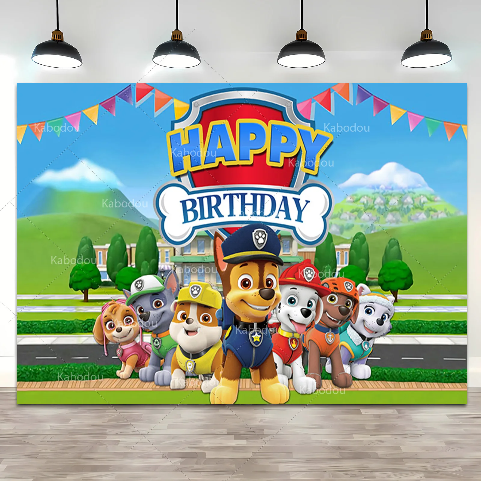 Toile de fond pour fête d'anniversaire de chien : affiche pour photomaton chiots (7 x 5 pi) - France Toile de fond pour fête d'anniversaire de chien : affiche pour photomaton chiots (7 x 5 pi) - France