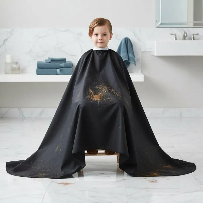 Comfortable Neckline Black Hair Cutting Cape Waterproof Salon Barber Cape for Men Women Hair Styling