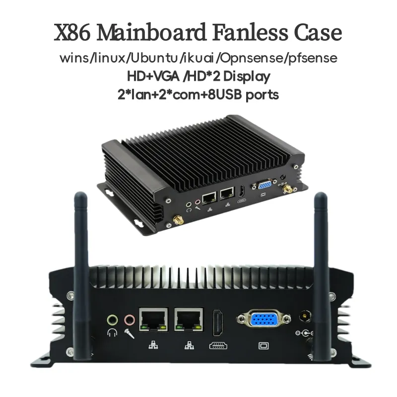 Mini Industrial Embedded Computers 2xDB9 COM 2xLan Intel Core Ultra 5 125U Ultra 7 155U Win11 Linux Fanless Mini PC Wall Mounted