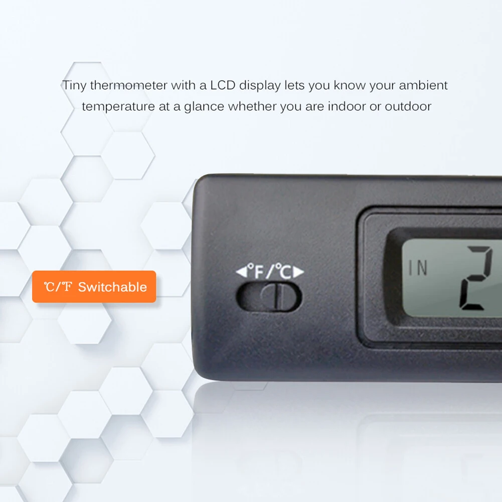 Thermometer Car Thermometer Indoor And Outdoor 0.1 °C/°f ABS Black LCD Screen -50 ~ 70 °C °C/°f Switchable Temperature