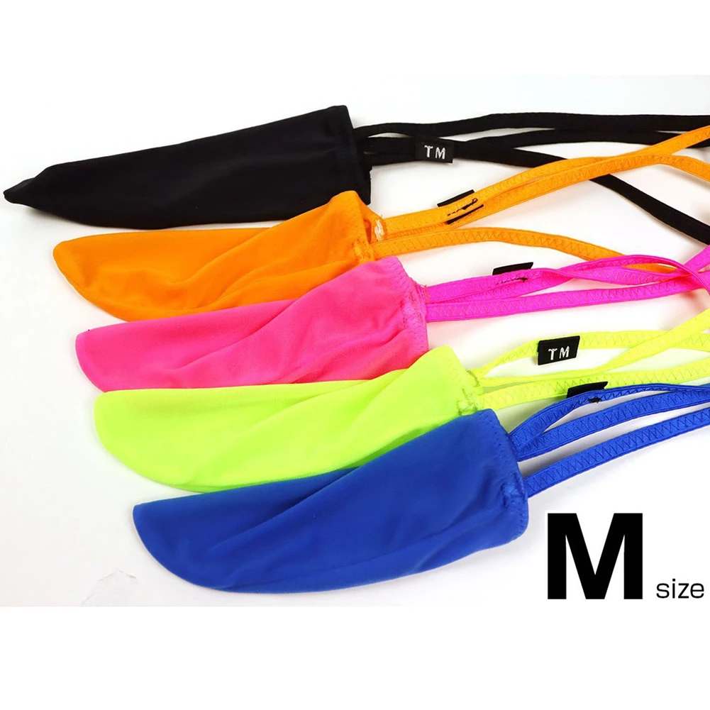 حقيبة على شكل حرف G لغرفة النوم للحفلات باللون الأزرق والأسود والوردي والأخضر ملابس داخلية مثيرة بنمط متين من القماش المطاطي