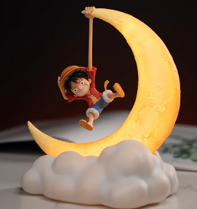 

One Piece Luffy Anime Night Light Soft Rubber Magnetic Control Moon Lamp Kid's Desktop Decor Toy Xmas Gift Fun Collectible