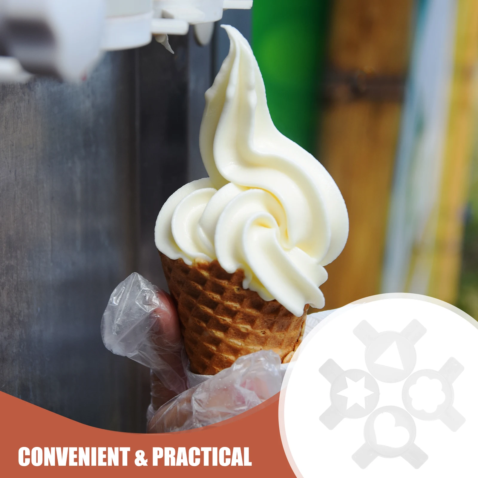 

4 Pcs Decorate Ice Cream Machine Flower Mouth Soft Serve Nozzle Plastic Accessories